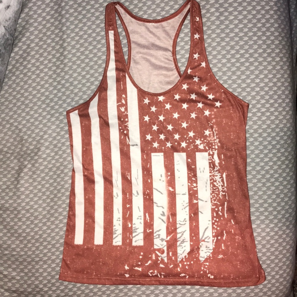 RED AMERICAN FLAG TANK TOP